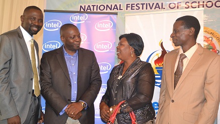 L-R: Dr. Jerry Orhue, Executive Director, Genius Illumina, Corporate Affairs Manager, Intel Corporation, Babatunde Akinola, Director Inspectorate, Department Ministry of Education, Ado Ekiti State, Mrs. Folu Ayeleso and Mr. Olubunmi  Jeje, Acting Permanent Secretary, Ministry of Education Science and Technology, at the 2015 National Festival of School Science  held in Ado-Ekiti, Ekiti State recently.